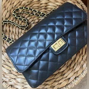 Borse in Pelle genuine leather black bag, black